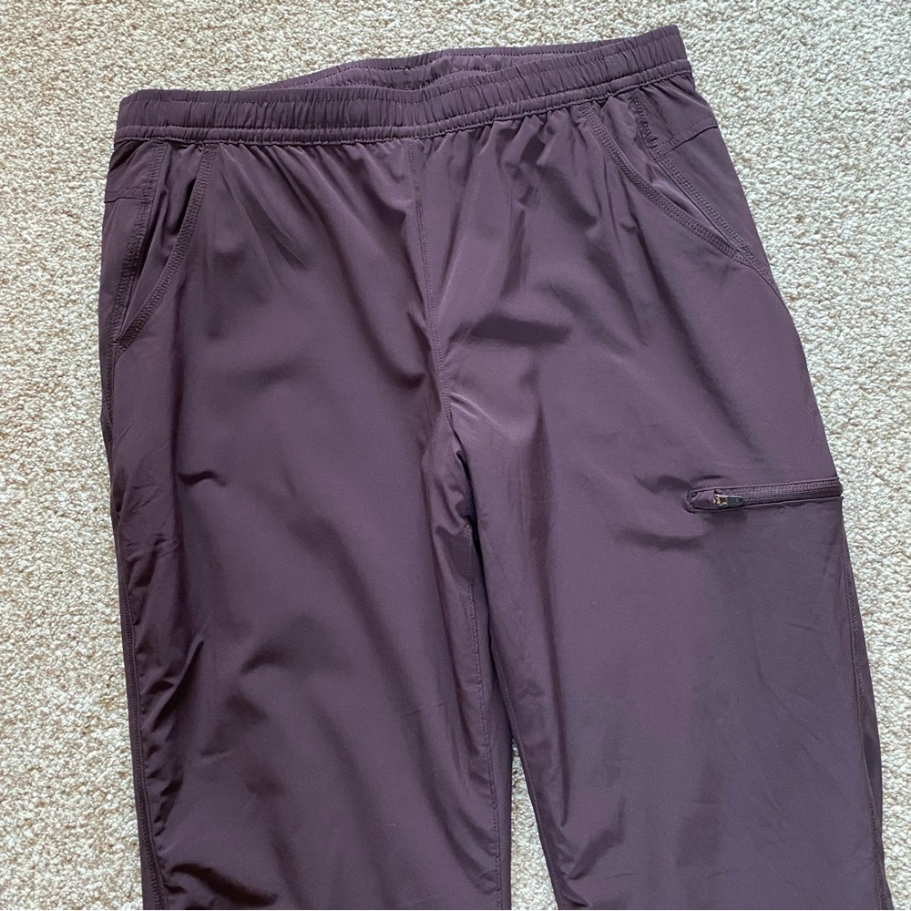 Eddie Bauer Fleece Lined Cargo Jogger Pants 12 Deep Purple Plum Gorpcore Hiking - Picture 2 of 10